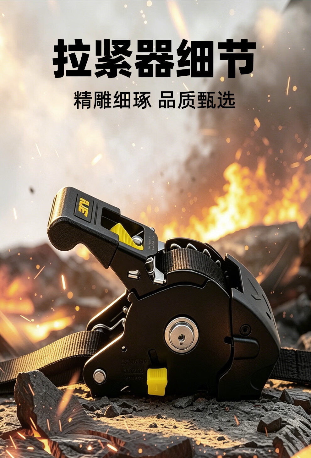 哐唧自锁式拉紧器捆绑带收紧带绑带自动伸缩收紧货物固定紧紧绳器