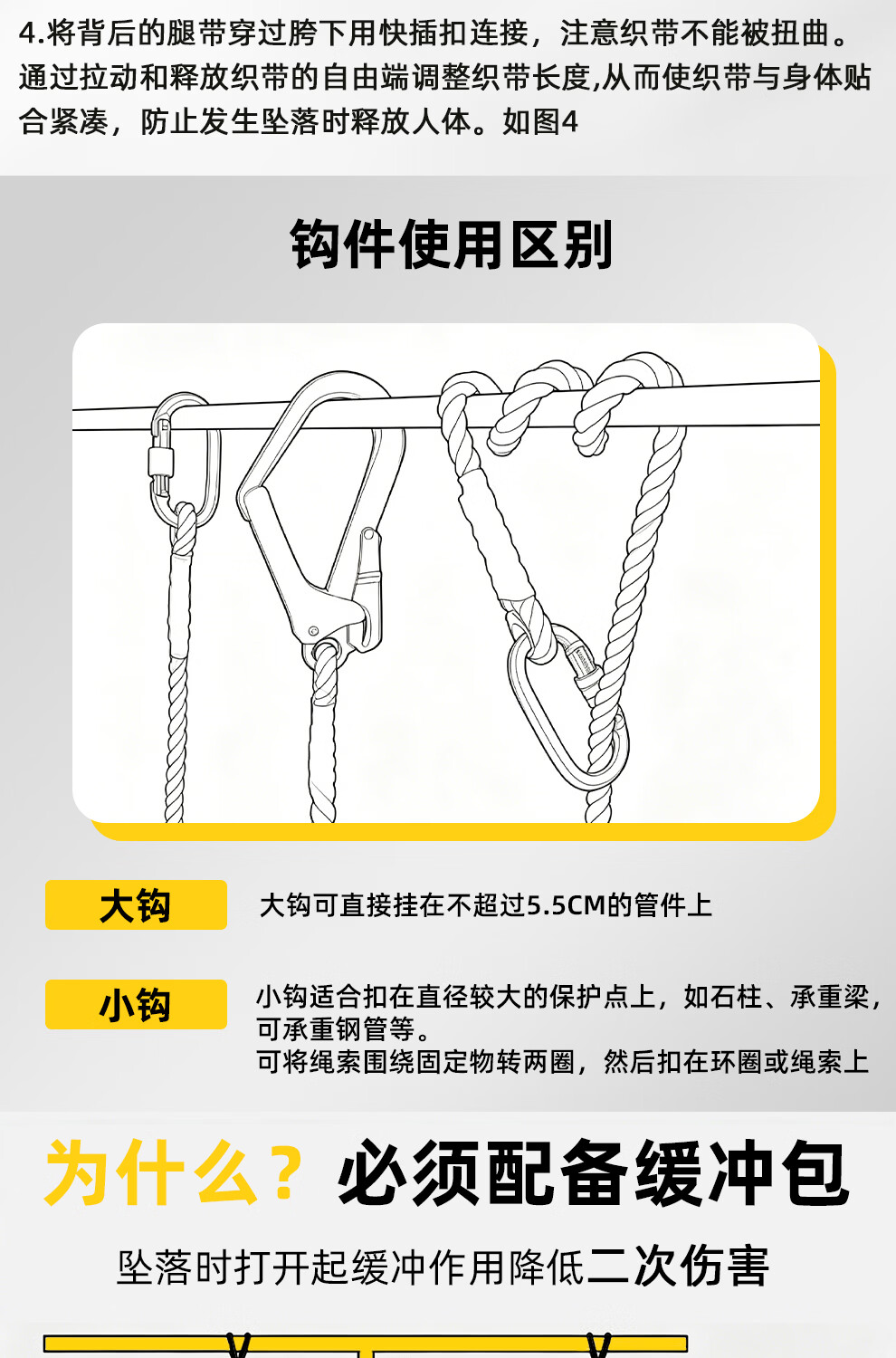 哐唧建筑工程高空施工防坠落全身式安全带缓冲包