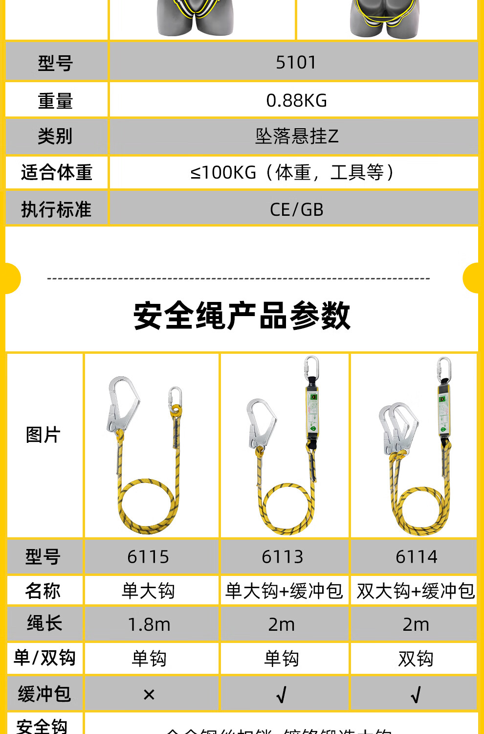 哐唧建筑工程高空施工防坠落全身式安全带缓冲包