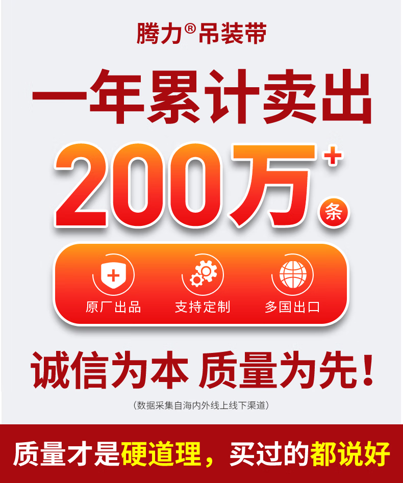 TL-LIFT吊带工业吊装带吊车起重吊带加厚扁平7倍吊机吊环吊车吊绳腾力